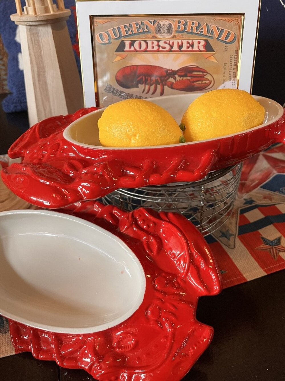 Vintage Hall China Red Lobster Au Gratin Baking Dishes Set of 2 No. 234